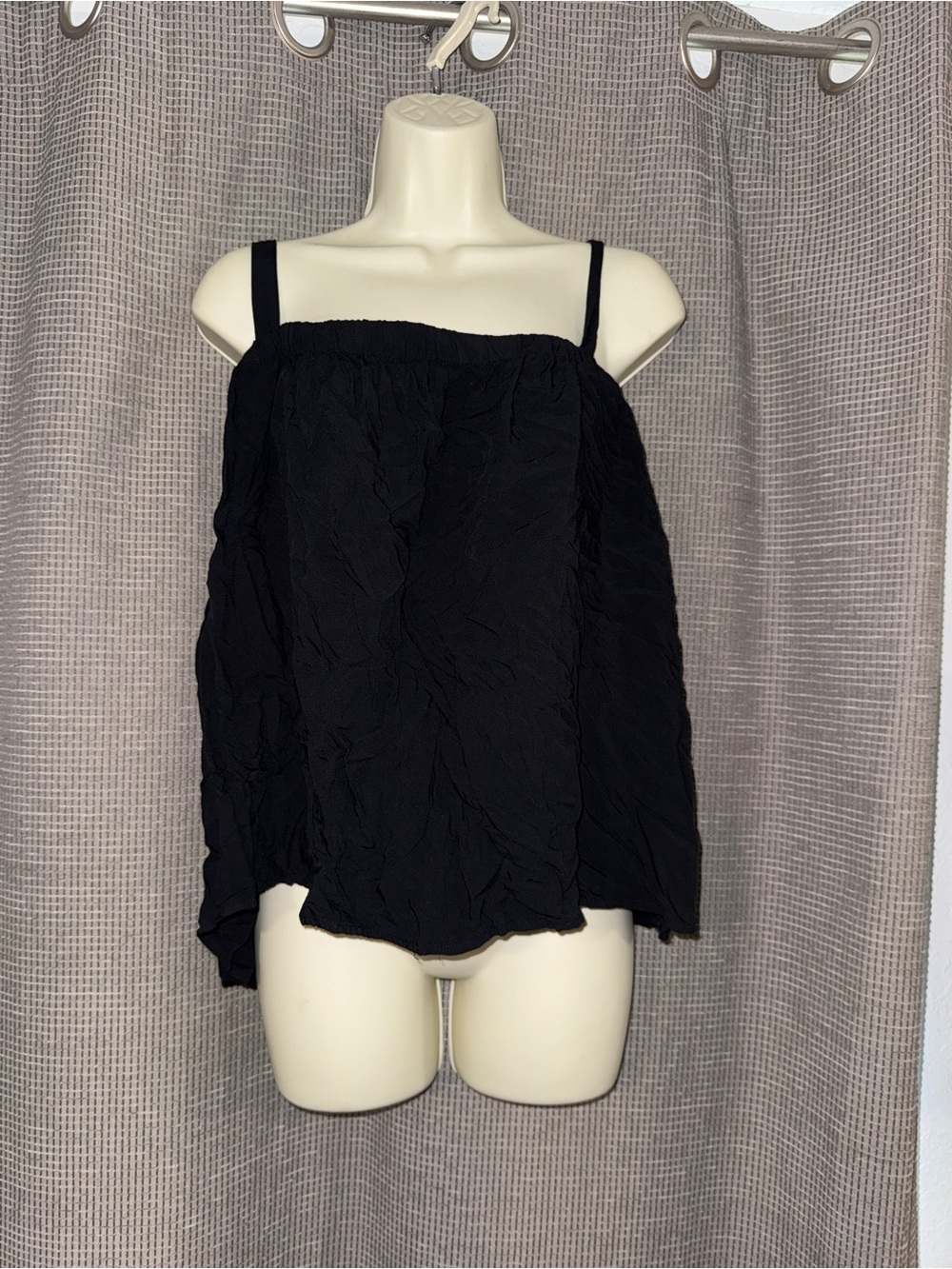 Black Spaghetti Strap Women's Top